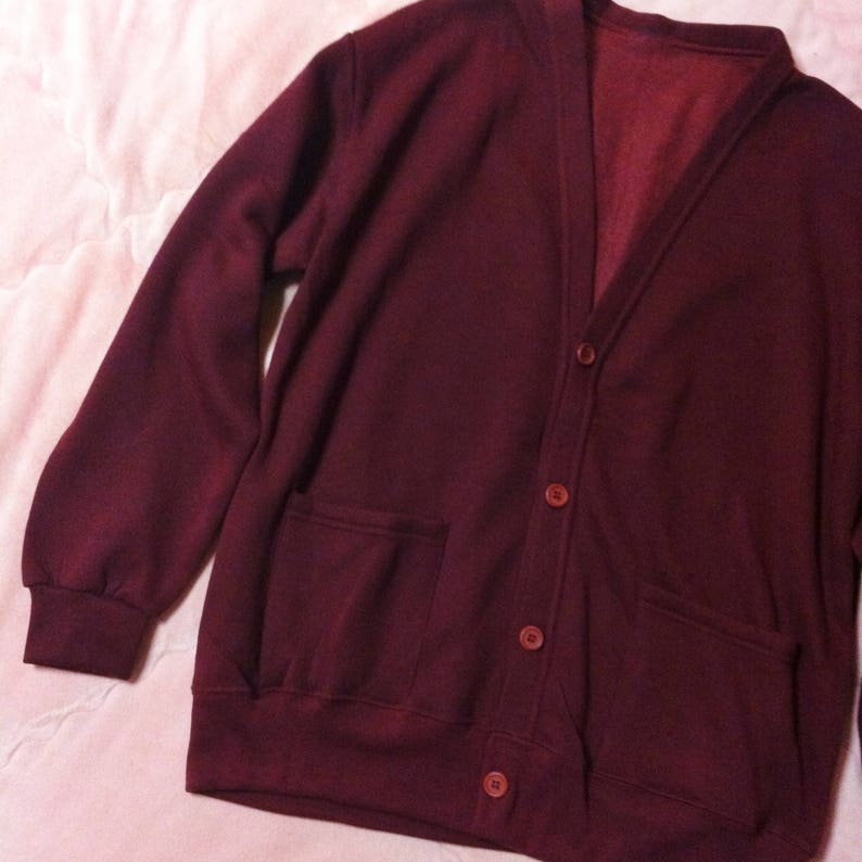 Button Up Cardigan Cardigan Sweater Vintage Maroon Cardigan 80s Vintage Burgundy Cardigan Vintage Burgundy Wine Cardigan