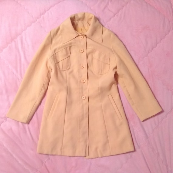 Vintage Pastel Orange Coat Jacket, Vintage Pastel