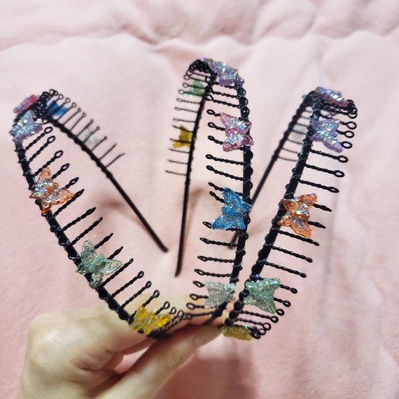 90s Glitter Butterfly Headband, Rainbow Butterfly