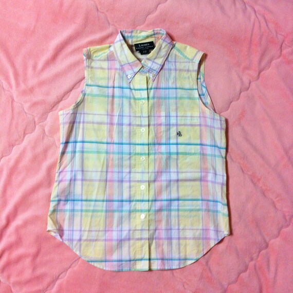 Vintage Ralph Lauren Pastel Plaid Shirt, Vintage R