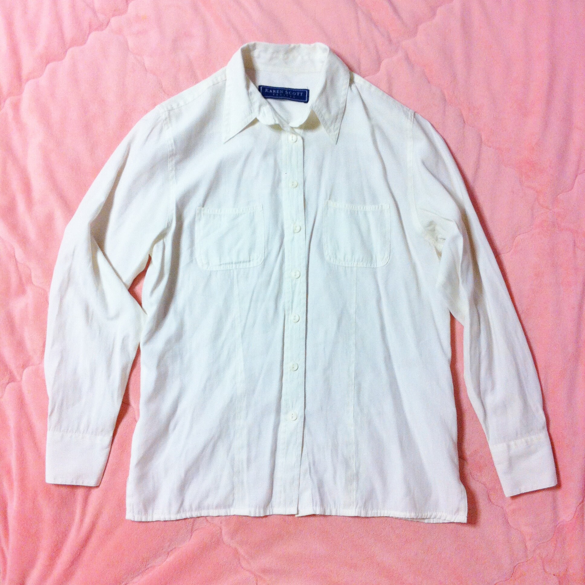 90s Vintage White Button Up Shirt 90s Vintage White Blouse | Etsy