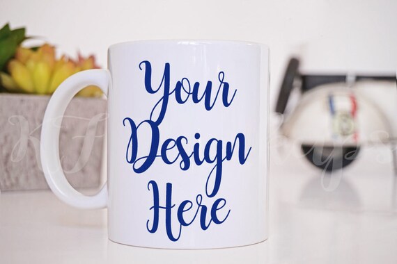 Blank Mug Template Coffee Mug Mockup Succulents Scooter Green
