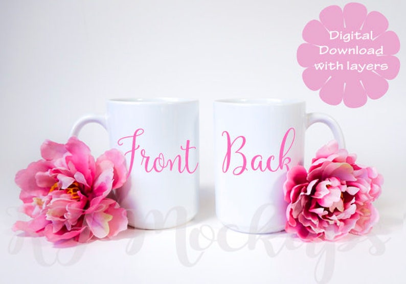 Download Two mug mockup 2 mug mock up Double Mug Mockup Digital | Etsy