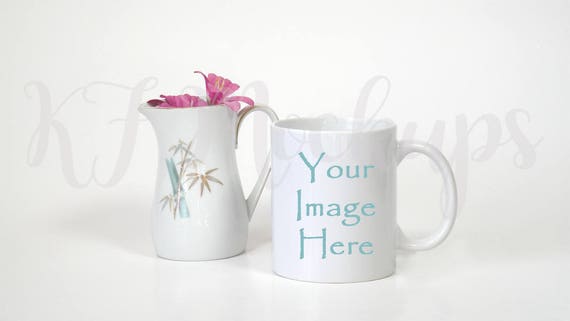 Coffee Mug Mockup Bamboo Stock Photography Blank Mug Etsy