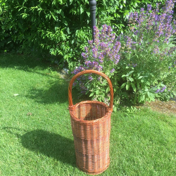 Vintage umbrella stand saule osier panier parapluie parapluie stand vintage