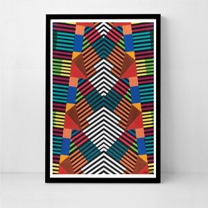 Poster wall art print- Africa motive- graphic design by einat sahar- abstract geometric art on walls- a gift for- new house- to the office,