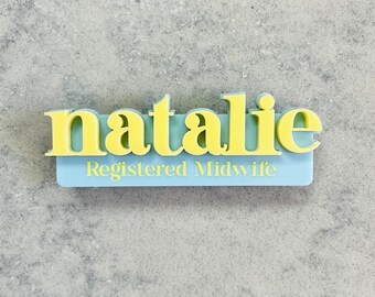 Personalised Work Name Badge, Personalised Name Badge, Acrylic Name Badge