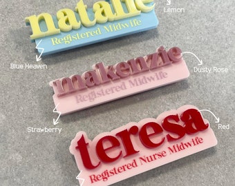 Personalised Work Name Badge, Personalised Name Badge, Acrylic Name Badge