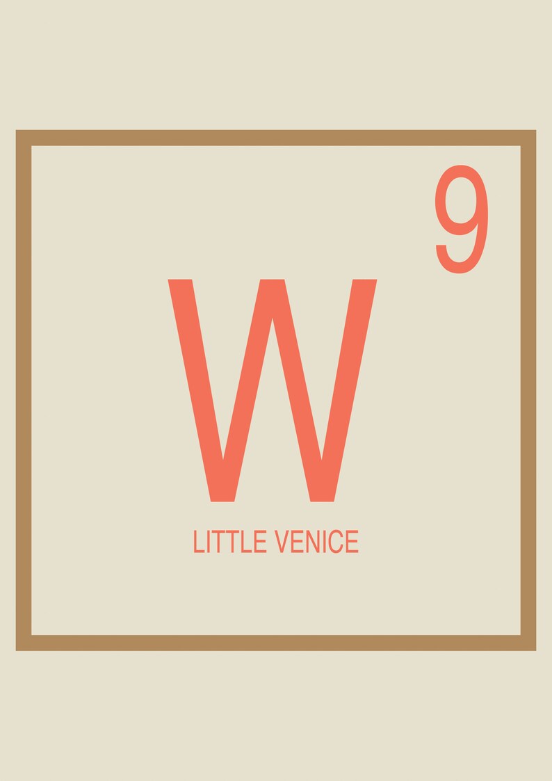 Little Venice Art Print W9 Postcode Art Print London Etsy