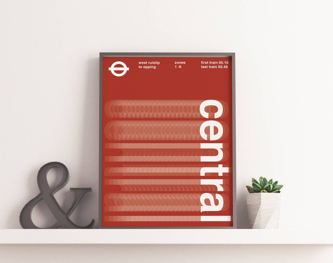 Central Line Typographic Art Print London Underground Print London central-line-typographic-art-print-london-underground-print-london
