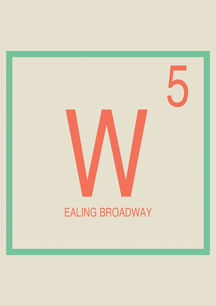 Ealing Art Print W5 Postcode Art Print Framed London Print - Etsy