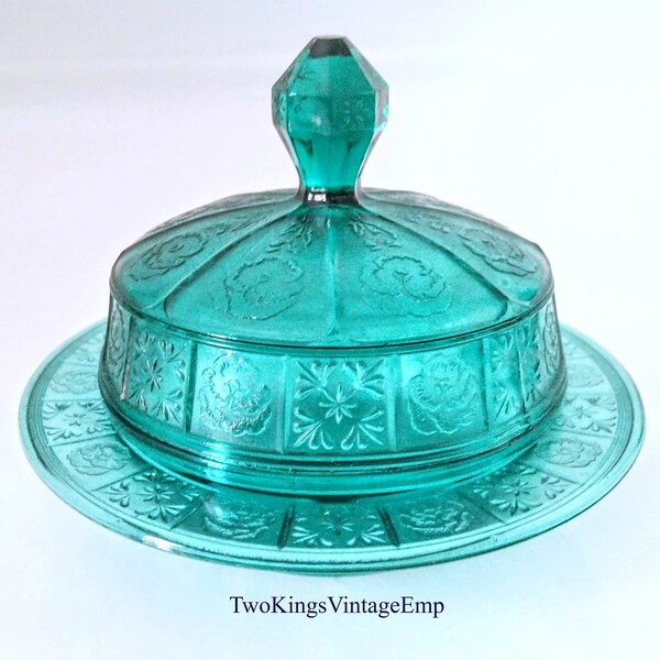 Glass Butter Dish Art Deco Etsy UK