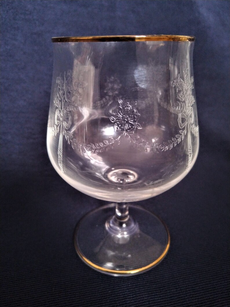 Brandy Snifter Crystal Engraved Glasses Set of 3 Etsy