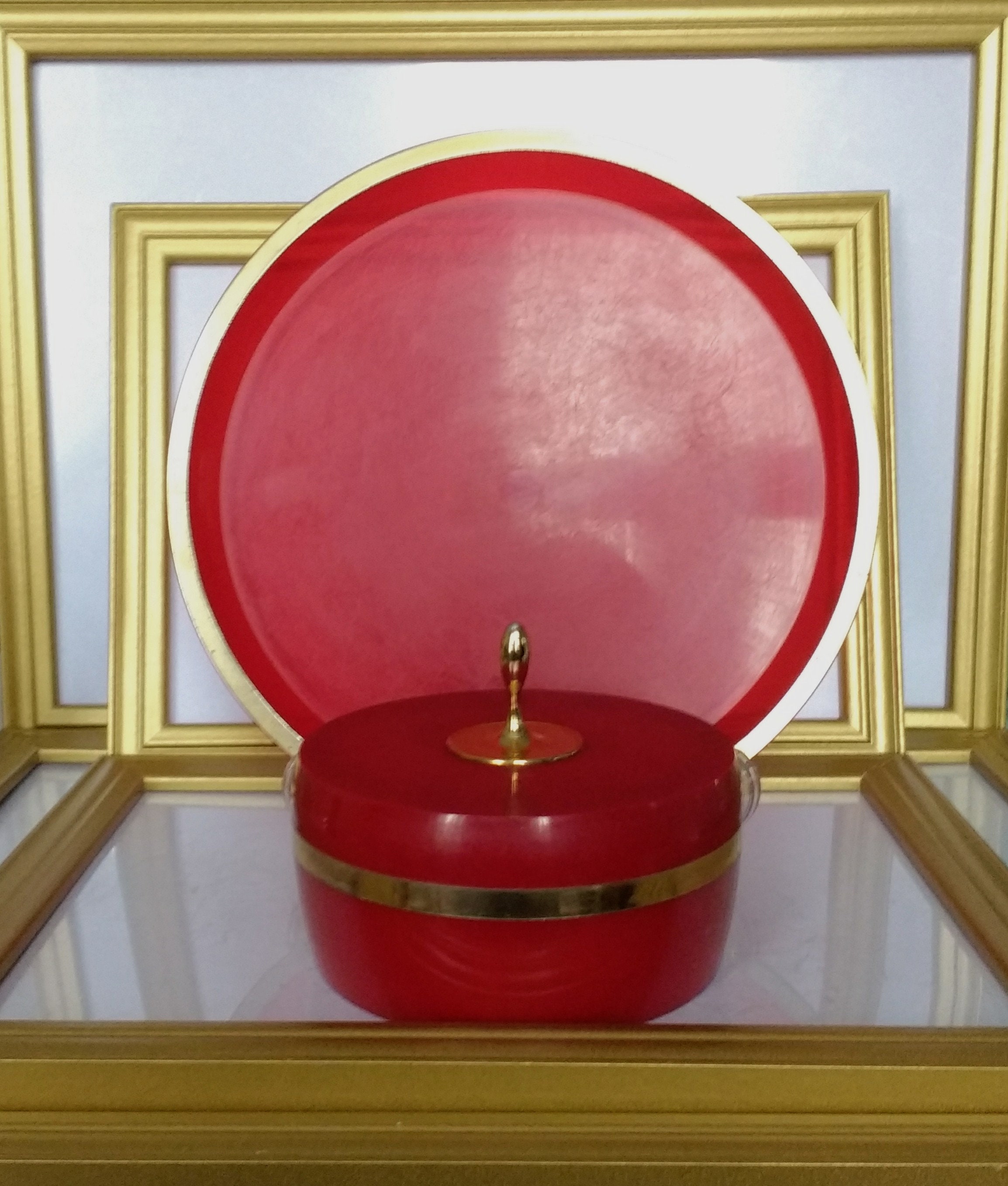 Avon Charisma Red Vanity Set Beauty Dust Holder and Tray Etsy