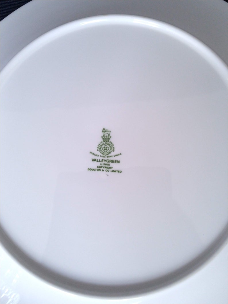 White Dinner Plates Set Olive Green Transferware Florals Etsy