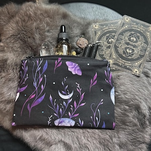 Purple Moon Witchy Zipper Pouch