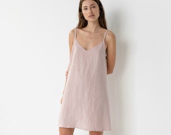 Robe nuisette en lin - Robe en lin pour femme - Nuisette en lin - Caraco pour femme - Robe à bretelles en lin - Robe midi - Robe d'été - Robe caraco TILDA