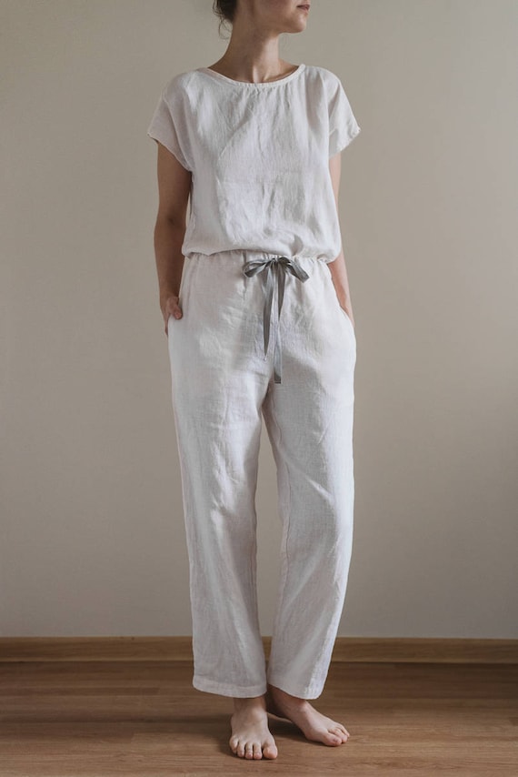 Linen Pyjamas / Linen Sleepwear / Women Pajama Set -  Canada