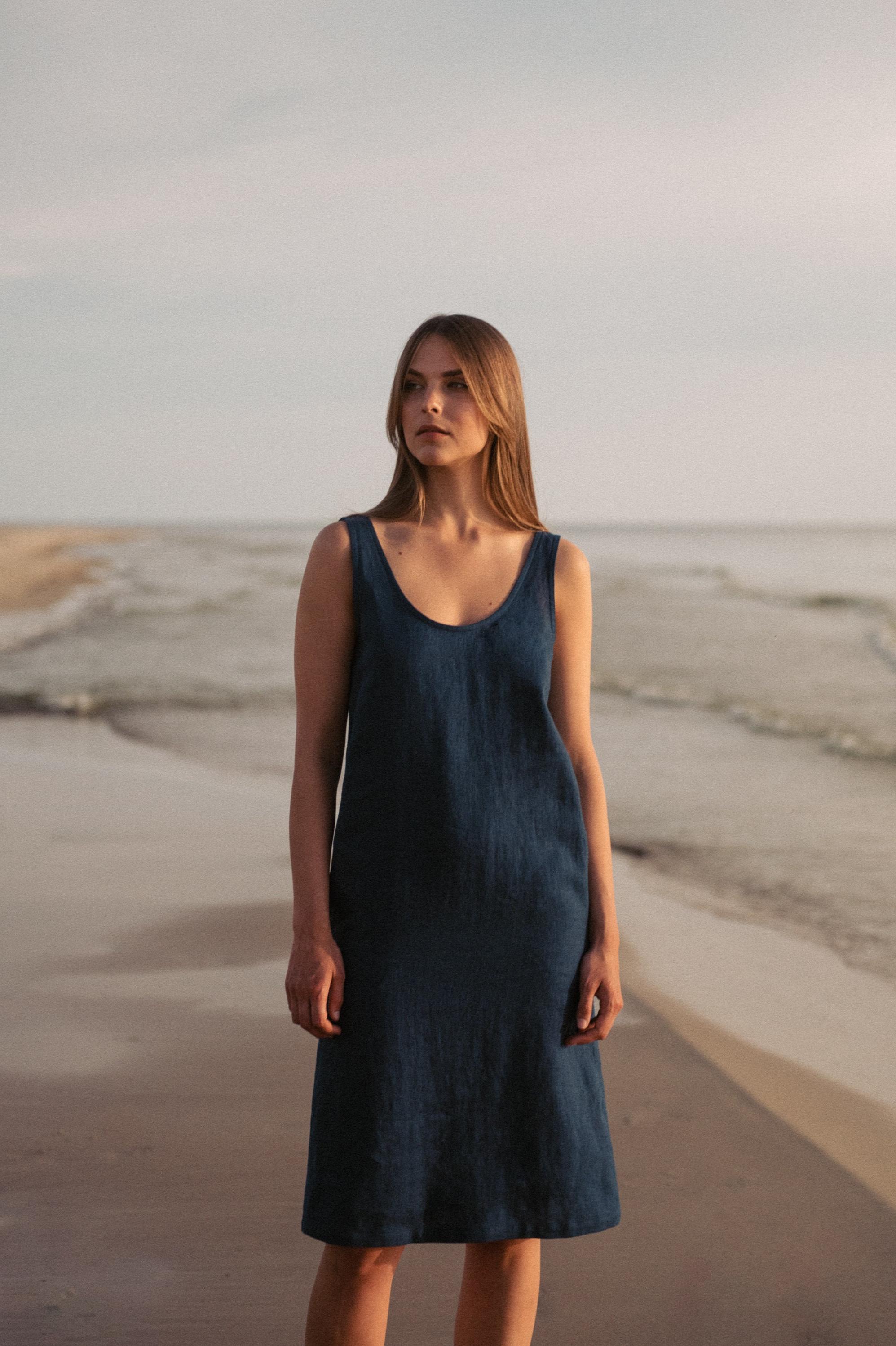 Light Blue Linen Shift Dress - Etsy UK