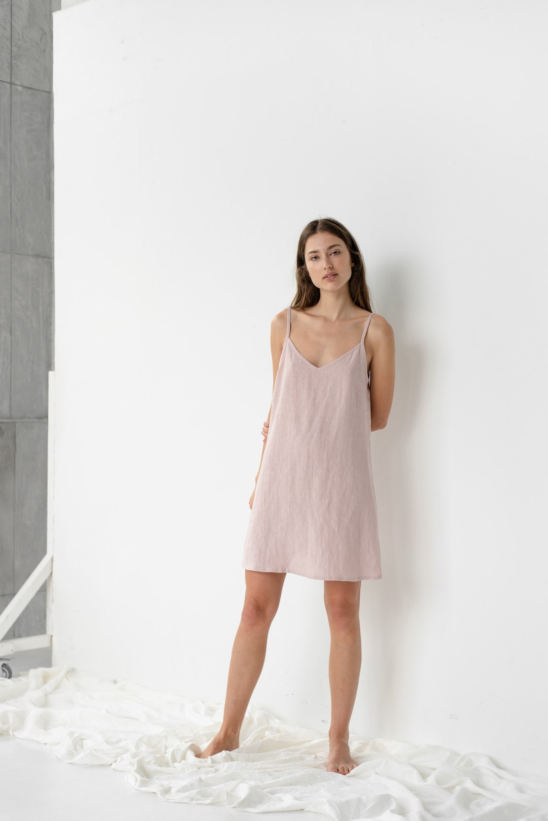 ATROVIRENS CASUAL LINEN SLIP DRESS main image 1