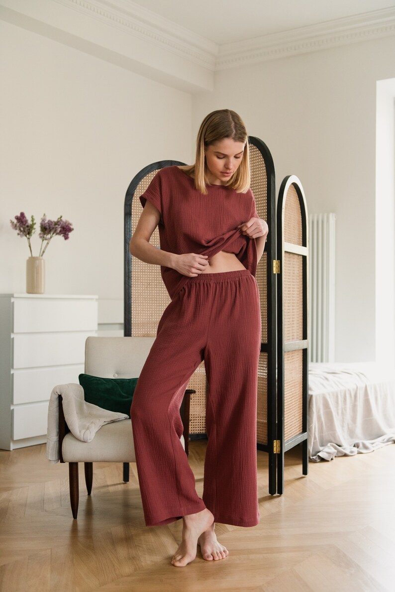 Pajama Rouge Pajamas for Women - Organic Cotton Pajama Set - Muslin Sleepwear ...