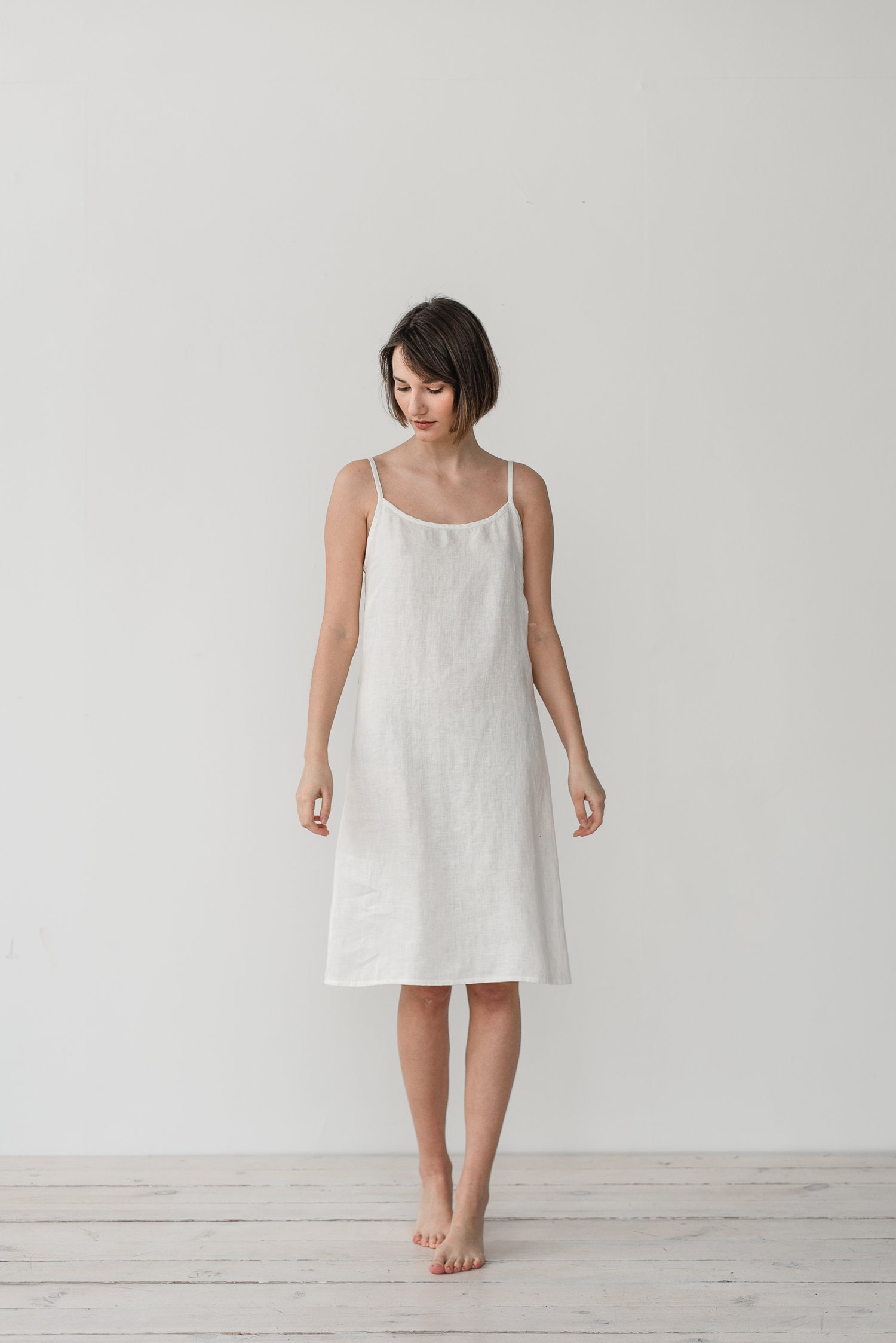 Linen nightie / Linen bed gown / Linen camisole dress / Slip Etsy