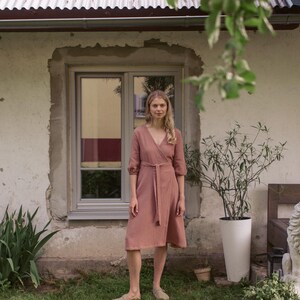 Aaylah Cotton Gauze Wrap Dress - Earth main image 1