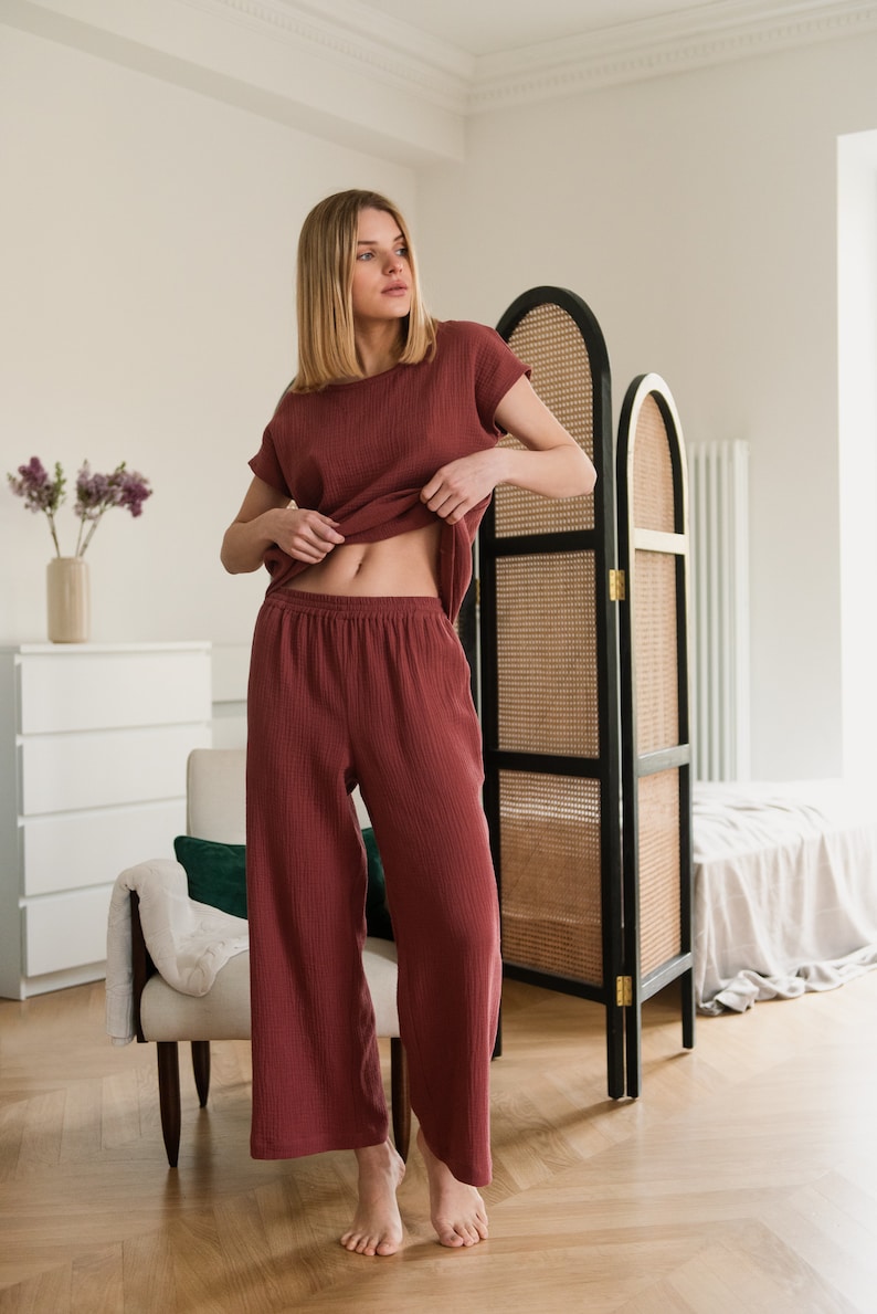 Pajama Rouge Pajamas for Women - Organic Cotton Pajama Set - Muslin Sleepwear ...