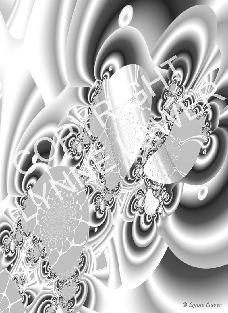 Diamond Printable Greyscale Fractals 5 Different Fractals Printable ...