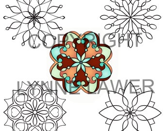 Foil Decoration Set from Super Simple Mandalas | 5 Easy Colouring Pages | Mandala Printables