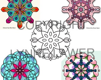 Flow Set from Super Simple Mandalas 3 | 5 Easy Colouring Pages | Mandala Printables