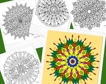 Chinese Lantern Mandala Set | 5 Colouring Pages | Mandala Printables