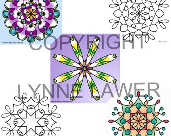 Propellor Set from Super Simple Mandalas 3 | 5 Easy Colouring Pages | Mandala Printables