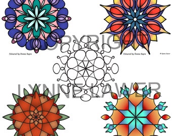 Alchemy Set from Super Simple Mandalas 3 | 5 Easy Colouring Pages | Mandala Printables