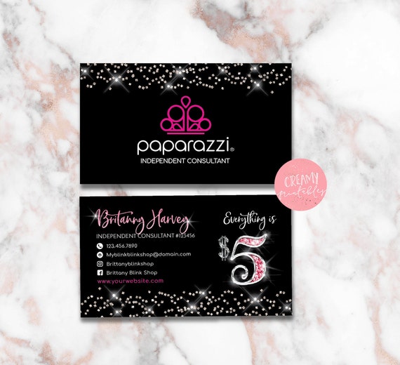 Printable Paparazzi Business Card Paparazzi Jewelry | Etsy