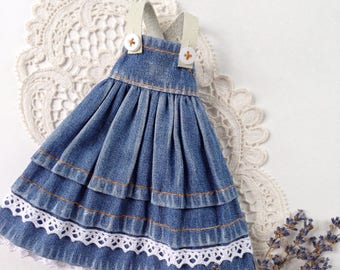 Denim sundress Blythe - Denim sundress  - Blythe clothes - Blythe - Blythe outfit - sundress