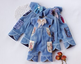 Denim overalls - Blythe clothes - Blythe outfit - Blythe