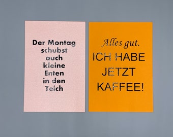 2er Set Postkarten-DIN A6 - SPRÜCHE