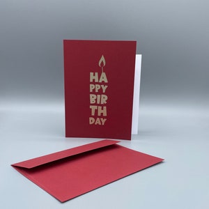Karte 12 x 17cm inkl. Umschlag - HAPPY BIRTHDAY, rot - gold