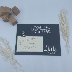 Gutscheinverpackung inkl. Karte + Klammer Willkommen - Little One - 18 x 13cm