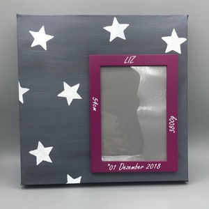Picture frame for birth - STARS - 30 x 30 cm