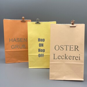 3er Set Geschenktüten - Osterleckerei, Hasengruß, Hop On - Hop Off