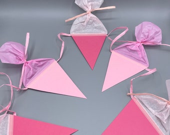 Girlande mit Schultüten I Deko zur Einschulung I rosa hellrosa I 2m langes band I Farben individuell bestellen I Dekoideen Schulanfang