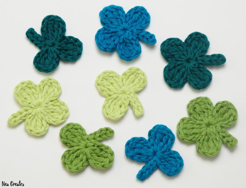 Clover Appliqué Crochet Pattern Clover Crochet Pattern Four Leaf Clover Crochet Pattern Appliqué Crochet Pattern PDF Download image 5