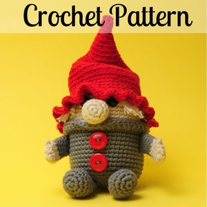 Gustav the Gnome - Crochet Gnome Pattern - Amigurumi Gnome Pattern - Crochet Troll Pattern - Amigurumi Troll Pattern - PDF Download