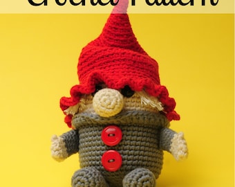 Gustav the Gnome - Crochet Gnome Pattern - Amigurumi Gnome Pattern - Crochet Troll Pattern - Amigurumi Troll Pattern - PDF Download