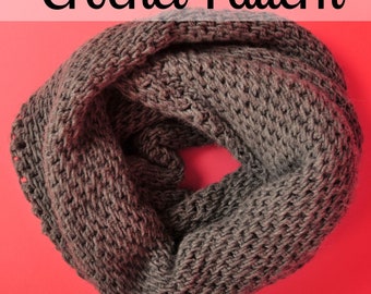 Tunisian Full Stitch Infinity Scarf - Tunisian Crochet Infinity Scarf Pattern - PDF Download