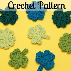Shamrock Appliqué Crochet Pattern - Shamrock Crochet Pattern - Appliqué Crochet Pattern - PDF Download