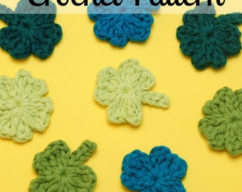 Shamrock Appliqué Crochet Pattern - Shamrock Crochet Pattern - Appliqué Crochet Pattern - PDF Download