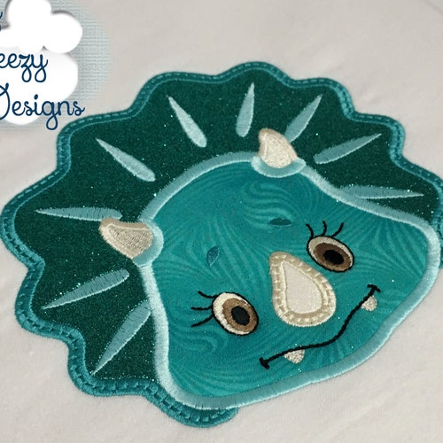 Girl Dinosaur Applique Machine Embroidery Design NO0516 Etsy